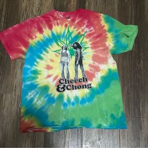 Cheech & Chong tie-dye men's Large short sleeve T-Shirt multicolor